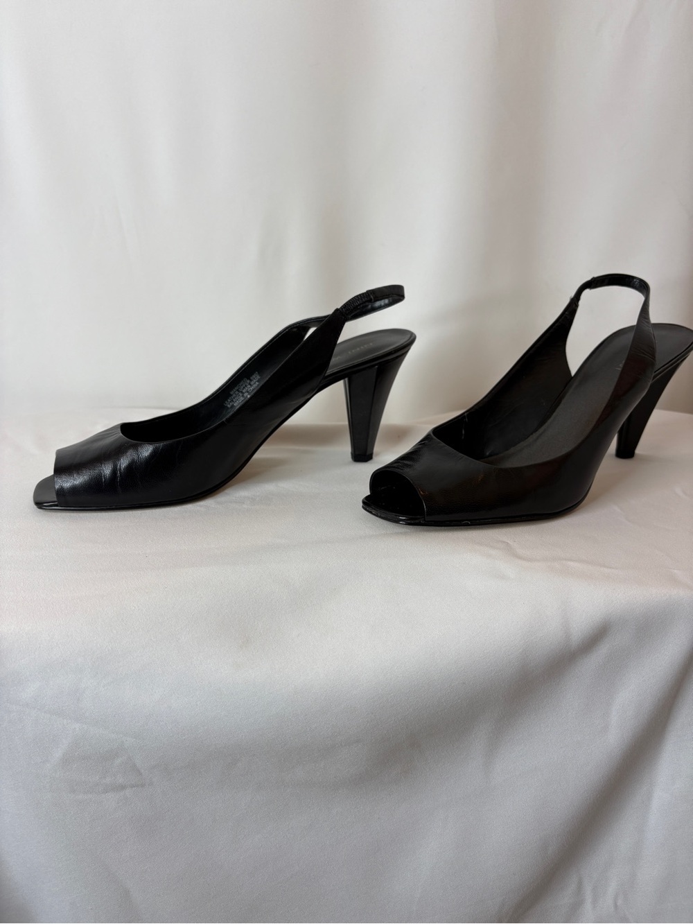 Nine West Black Peep-Toe Slingback Heels